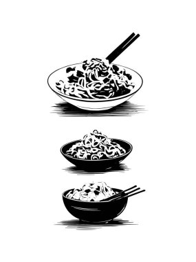 şehriye eli çizilmiş karalama çizim vektör kümesi