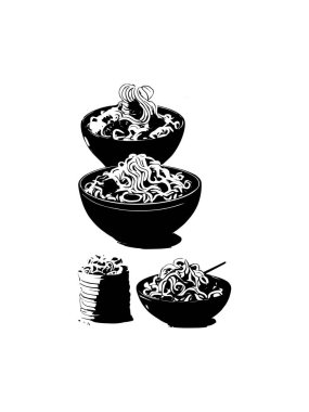 şehriye eli çizilmiş karalama çizim vektör kümesi