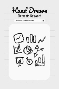 Grafikler ve Grafikler simgeleri, el çizimi ayarlayın. Vektör. El çizimi basit elementler ayarlandı. Grunge karalama çizgileri, ikonlar, vurgu, konuşma baloncukları, oklar ve şekiller. Vektör illüstrasyonu beyaz arkaplanda izole edildi.