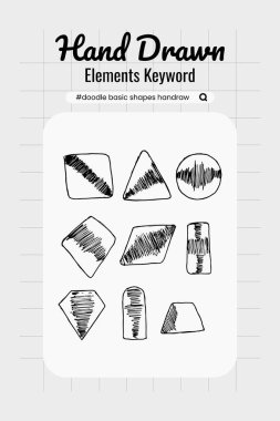 El çizimi işaret basit elementler ayarlandı. Grunge karalama çizgileri, ikonlar, vurgu, konuşma baloncukları, oklar ve şekiller. Vektör illüstrasyonu beyaz arkaplanda izole edildi.