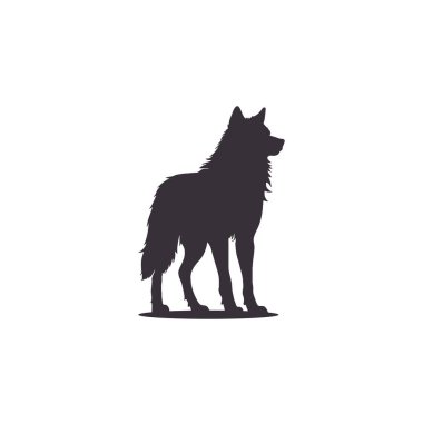 Uluyan bir kurdun silueti, izole edilmiş beyaz arka plan, Vektör Resimleri Majestic Wolf Silhouette maskotu..
