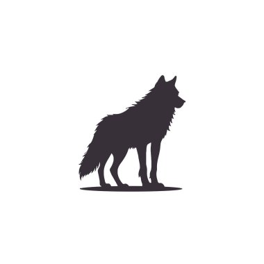 Uluyan bir kurdun silueti, izole edilmiş beyaz arka plan, Vektör Resimleri Majestic Wolf Silhouette maskotu..