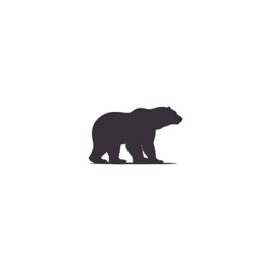 Beyaz arkaplanda izole edilmiş vektör ayı silueti Bear simgesi modern logosu, Vektör illüstrasyon logosu ayı silueti