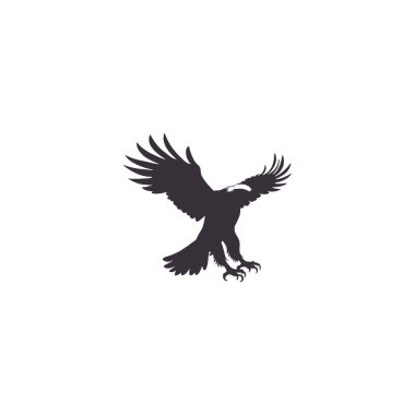 Eagle Vector Illustration Set, Siyah ve Beyaz Siluetler. Değişik Kartal Pozisyonları Koleksiyonu, Logolar, Tasarımlar ve Daha Fazlası İçin Mükemmel.