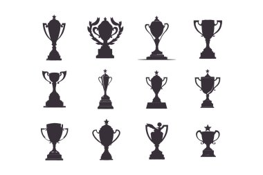 Modern kupa siluetleri, Vektör illüstrasyonu basit tasarım silueti