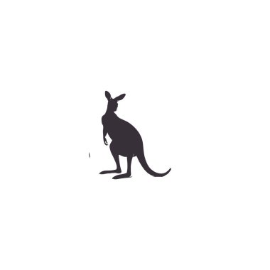 Kangaroo silhouette vector art design clipart