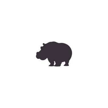 hippopotamus silhouette set collection isolated black on white background vector illustration clipart