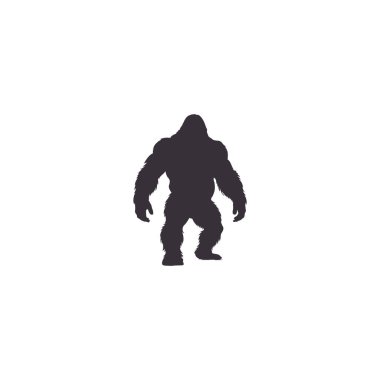 Siluetler goril hayvan ikonu vektör illüstrasyonunu ayarladı. Beyaz arkaplanda izole.