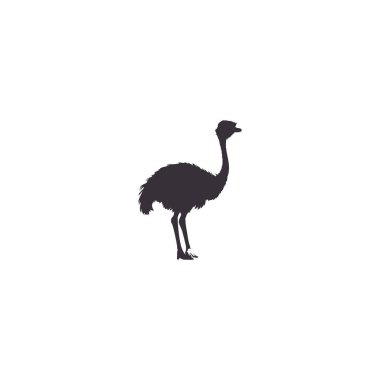 Silhouettes Ostrich animal icon set vector illustration. Isolated on white background. clipart