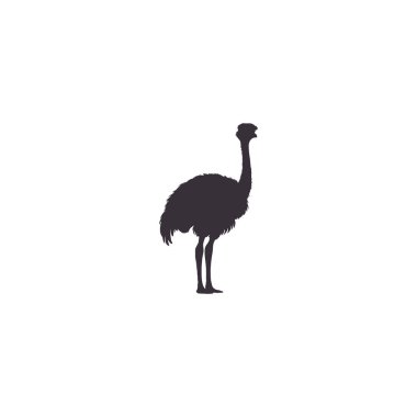 Silhouettes Ostrich animal icon set vector illustration. Isolated on white background. clipart