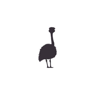 Silhouettes Ostrich animal icon set vector illustration. Isolated on white background. clipart