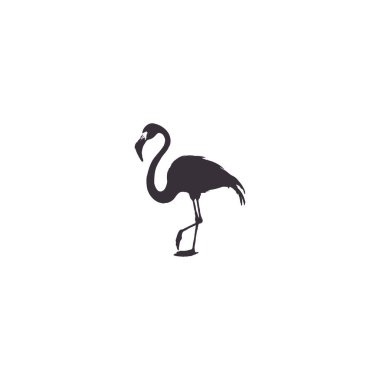 Flamingo Siluet illüstrasyon Vektör Tasarımı 6 bohça dosyası