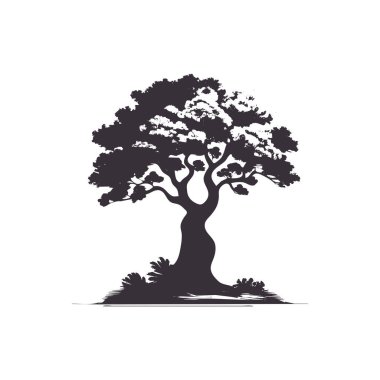 Silhouette trees flat vector illustrations set. Exotic beach plants isolated design elements pack. Green leaves branches and trunks cartoon collection on white background.