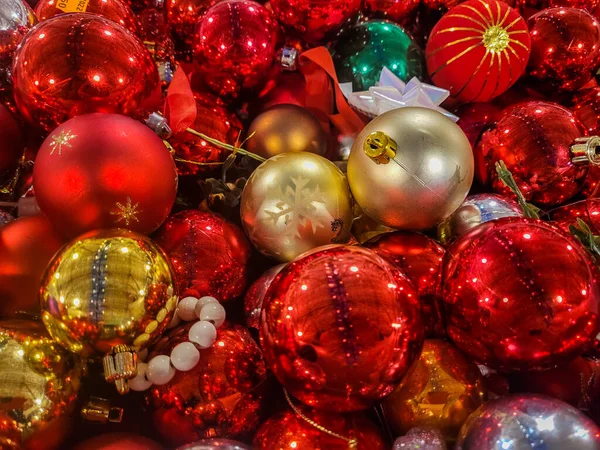 stock image christmas decorations in the market