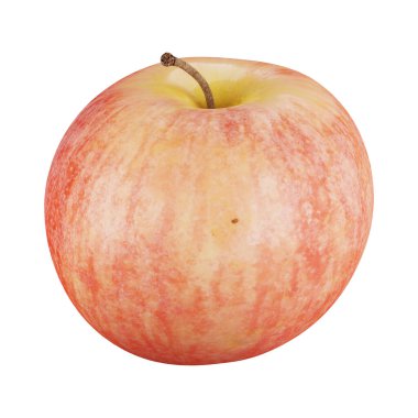 Beyaz arkaplanda üç boyutlu elma oluşturma