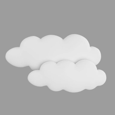 Gri arkaplanda 3B rendeleme bulutu simgesi 