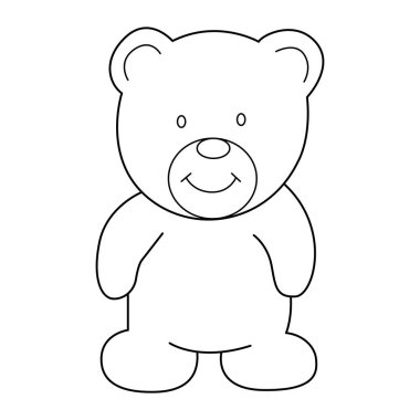 Beyaz arkaplan üzerinde ayı ana hatlı vektör karikatür tasarımı