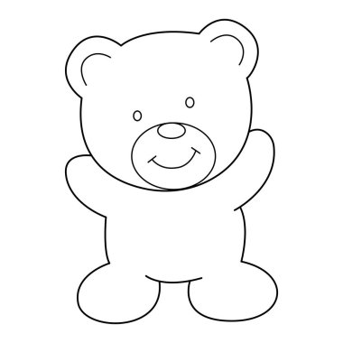 Beyaz zemin üzerinde ayı ana hatlı vektör karikatür tasarımı