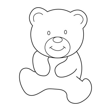 Beyaz arkaplan 4 üzerindeki ayı ana hatlı vektör karikatür tasarımı