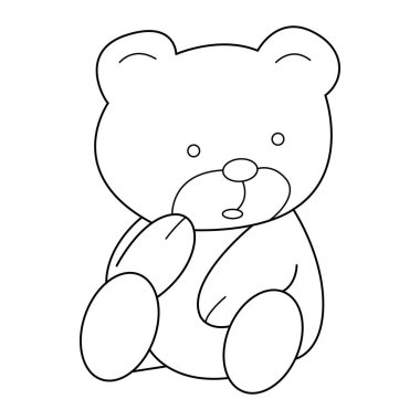 Beyaz arkaplan 8 üzerindeki ayı ana hatlı vektör karikatür tasarımı