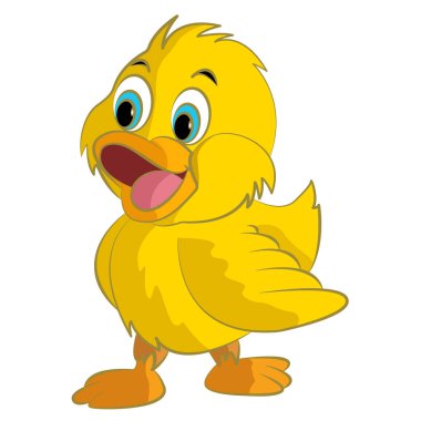 Beyaz arkaplan üzerinde kuş çizgi filmi vektör tasarımı