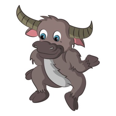 Beyaz arkaplanda bufalo çizimi