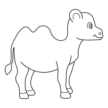 Beyaz arkaplanda deve çizgisi vektör çizimi