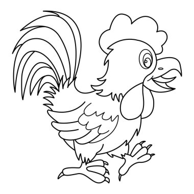 Beyaz arkaplan üzerinde tavuk çizgisi vektör çizgi tasarımı