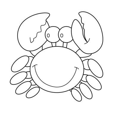 Beyaz arkaplanda Yengeç çizgisi vektör çizimi