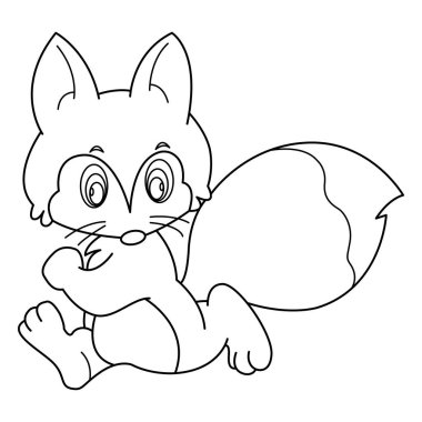 Beyaz arkaplanda Fox ana hatlı vektör çizgi tasarımı