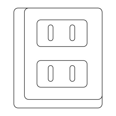 Beyaz arkaplan üzerindeki elektrik çıkış ana hatları vektörü
