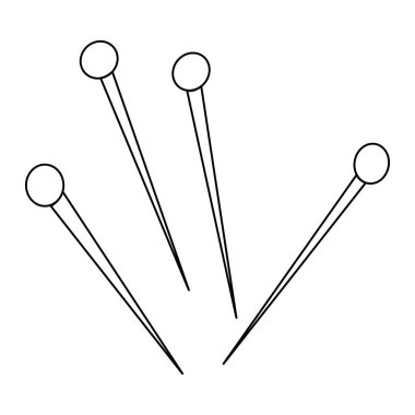 Beyaz arkaplanda dört pin ana hatlı vektör