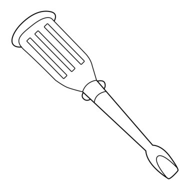 Beyaz arkaplanda tornavida ana hatları vektörü