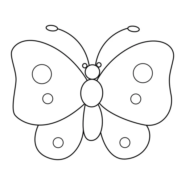 Πεταλούδα Περίγραμμα Διάνυσμα Σχέδιο Κινουμένων Σχεδίων Λευκό Φόντο — Διανυσματικό Αρχείο