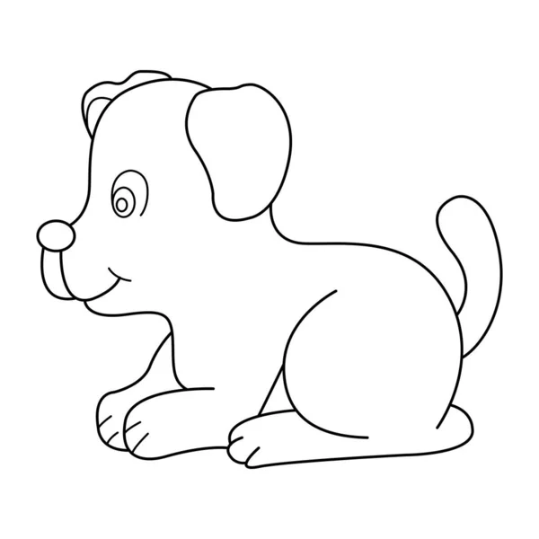 Pes Obrys Vektor Kreslený Design Bílém Pozadí — Stockový vektor
