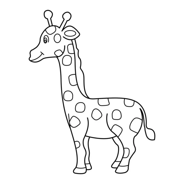 Žirafa Obrys Vektor Kreslený Design Bílém Pozadí — Stockový vektor