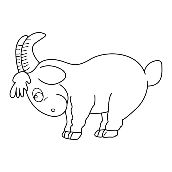 Goat Περίγραμμα Διάνυσμα Σχέδιο Κινουμένων Σχεδίων Λευκό Φόντο — Διανυσματικό Αρχείο