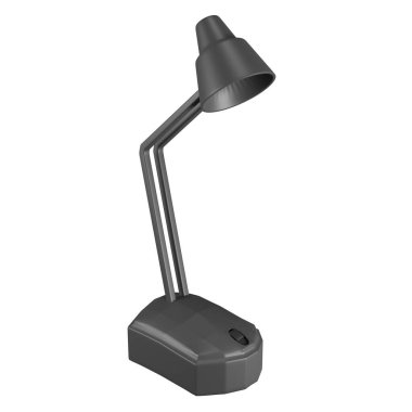 3D render low polygon desk lamp icon isolated on white background