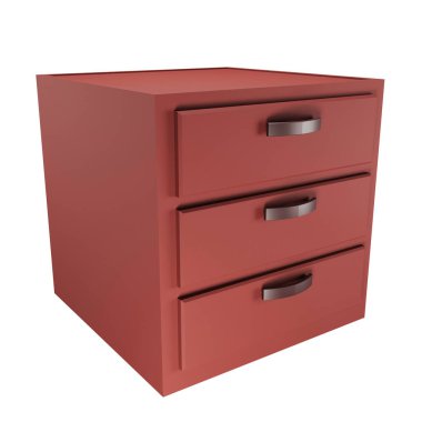 3D render low polygon cupboard icon isolated on white background