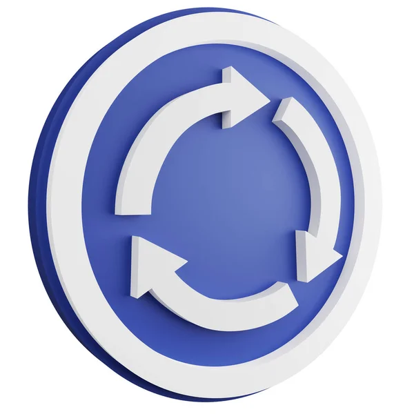 Vykreslení Kruhový Znak Ikona Izolované Bílém Pozadí Modrý Informační Znak — Stock fotografie