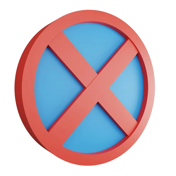 Rendern Kein Stoppschild Symbol Isoliert Auf Weißem Hintergrund Rotes Pflichtschild — Stockfoto