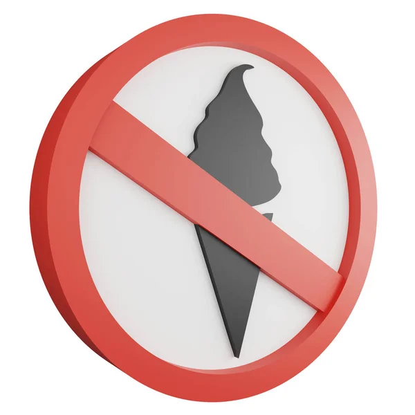 Žádná Ikona Zmrzliny Znamení Izolované Bílém Pozadí Vykreslení Červená Povinná — Stock fotografie