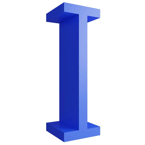 Alfabet Side View Icoon Geïsoleerd Witte Achtergrond Render Blue Big — Stockfoto