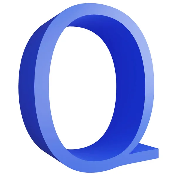 Alphabet Side View Symbol Isoliert Auf Weißem Hintergrund Rendering Blauen — Stockfoto