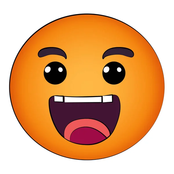 Emoji Посмішка Ізольований Дизайн Мультфільму Білому Тлі Творче Мистецтво Emoji — стоковий вектор