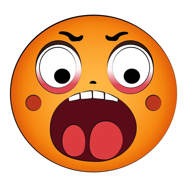 Emoji Scared Isolated Cartoon Design White Background Creative Art Emoji — Stock Vector