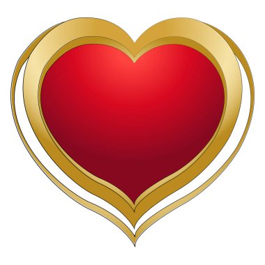 Beyaz arkaplanda kalp izole tasarımı, 10. dekorasyon için sevgililer günü simgesi clipart ögesi