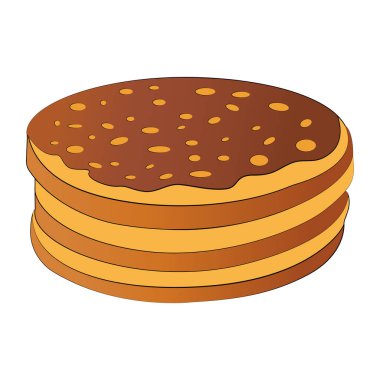 Beyaz arka planda izole edilmiş çikolatalı krep, tatlı klip elementi