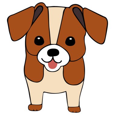 Beyaz arkaplan üzerinde köpek Clipart vektör düz tasarım, hayvan izole kırpma yolu elementi