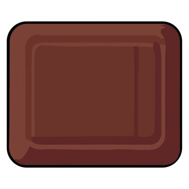 Beyaz zemin üzerinde çikolatalı klip vektör düz tasarımı, tatlı izole kesme yolu elementi